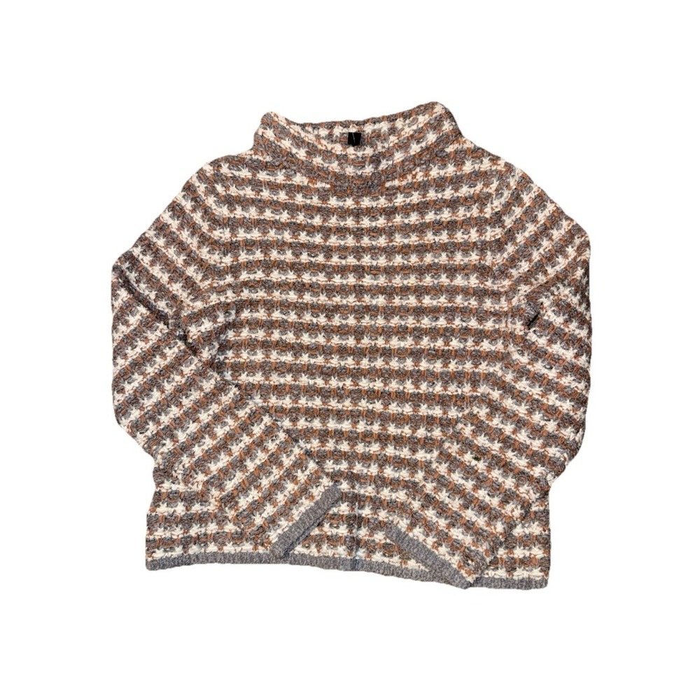 NWT Ann Taylor Chunky Cropped Sweater S Gold Gray White